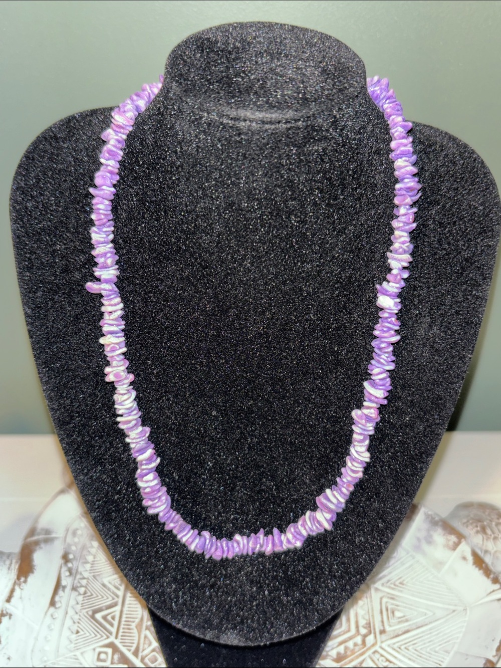 Purple Puka Shell Chip Necklace